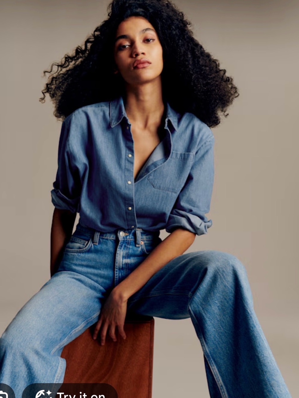 Sezane Max Shirt Deep Blue Size 38